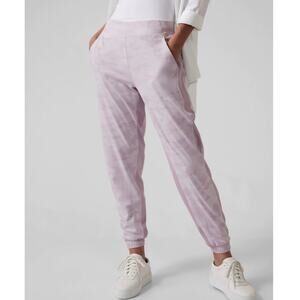 Athleta Light Purple Camo Brooklyn Warm Brushed Lined Jogger Pants Size 4